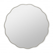 Круглое зеркало в ванную в серебряной волнистой раме Fancy S Silver (Фэнси) Smal Ø60 см 
